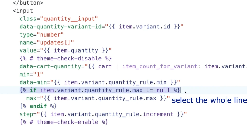Locate variant quantity rule max in liquid